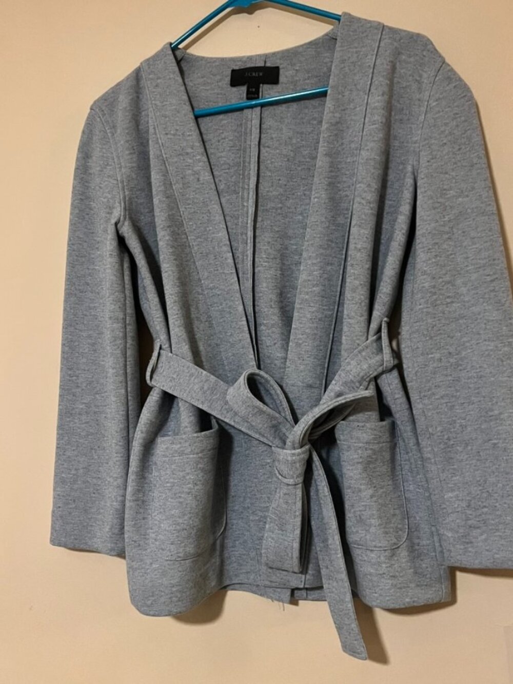 J.Crew Belted Sweater Blazer - Heather Gray - Size XXS